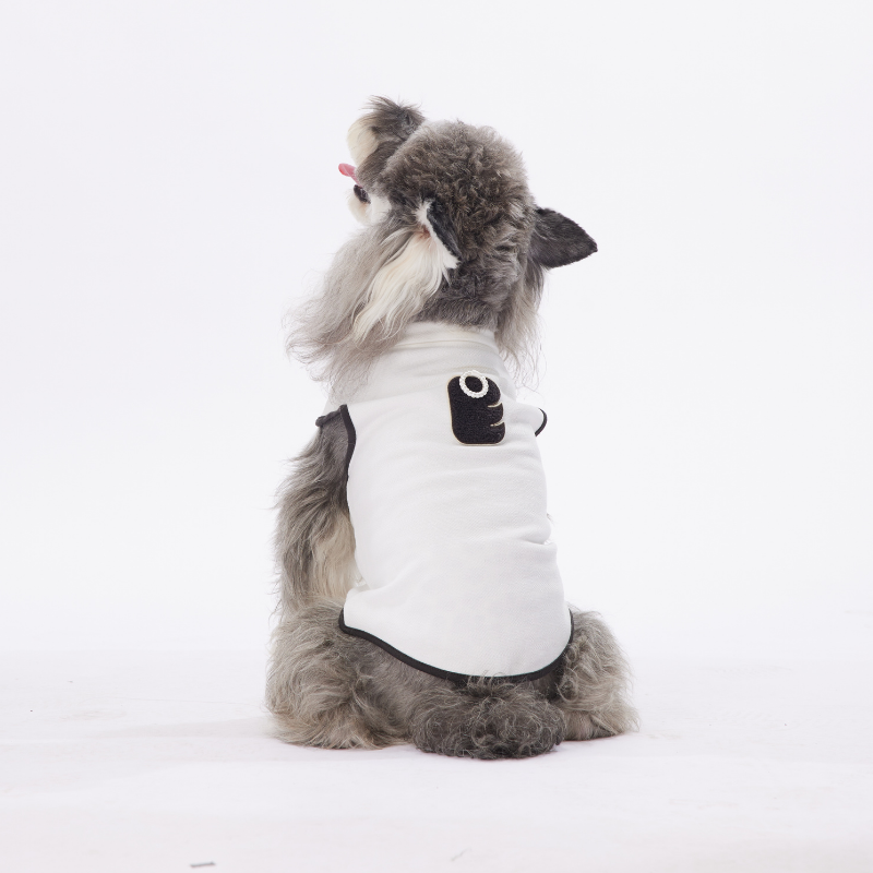 LOVE Series "E"  Pet Cloth Seasonal Fashion White Sleeveless Polo-neck New Comfortable Clothing