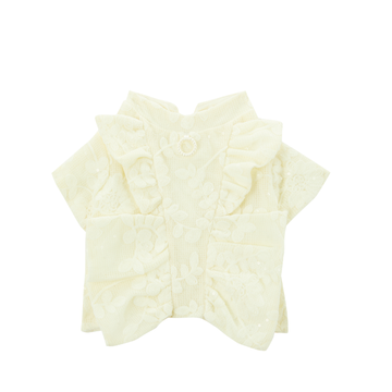 GLOSS Series Pet Fashion White Lace Pearl Flower Dog And Cat Cute Celebration Birthday Costume