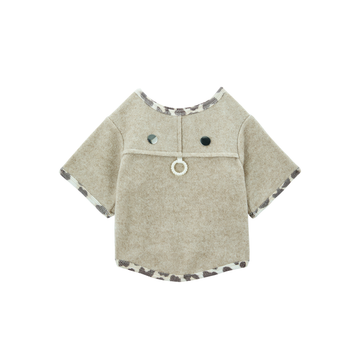 COZY Series New Fall And Winter Pet Clothing Featuring Khaki Leopard Print Multi-color wool Fabric And Pearl Accessories For Dogs And Cats Providing Warmth