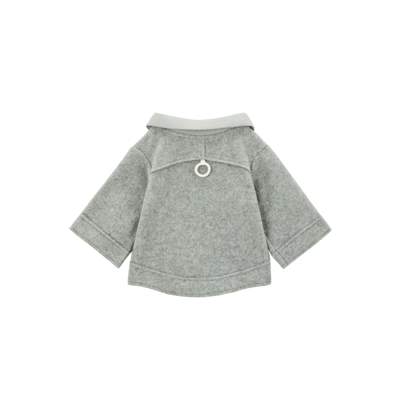 COZY Series Pet Cloth New Fall And Winter Pet Coat With Reversed Collar Beige Wool Fabric Pearl Accessories Suitable For Dogs And Cats For Warmth Preservation