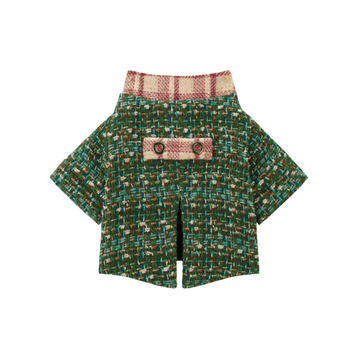 CHRISTMAS Series Bornown Emerald Tweed Button Dog Jacket – Winter Heritage Holiday Coat