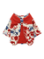 BLISS Series Pet Fashion Cloth Red Flower Fire Bowknot Pattern Dress Suitable For Dogs And Cats For Festival Celebrations