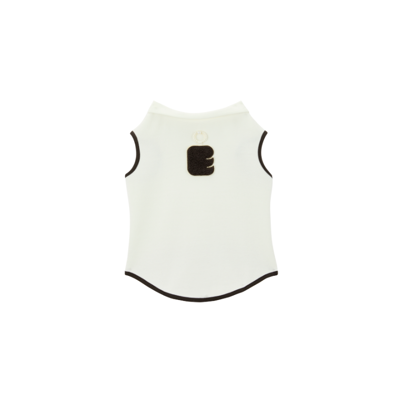 LOVE Series "E"  Pet Cloth Seasonal Fashion White Sleeveless Polo-neck New Comfortable Clothing