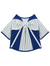 BLISS Series Pet Fashion Cloth Blue Stripe Patchwork Pattern Bow Tie Pearl Dog And Cat Festival Celebration Costume