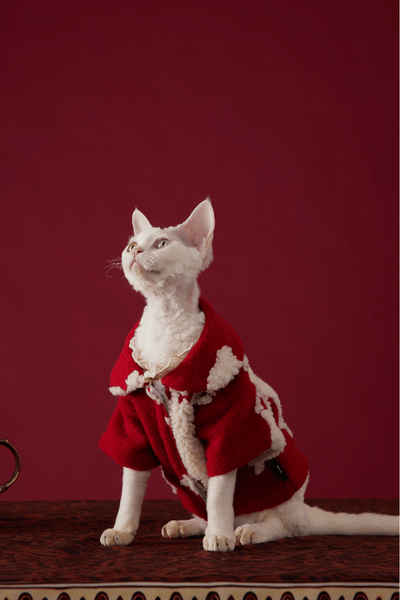 CHRISTMAS Series Bornown Red Reindeer Fleece Dog Sweater  Christmas Warm Pet Knit