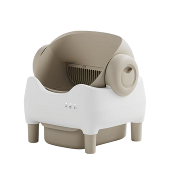 Bornown White & Khaki Open-top Smart Cat Litter Box